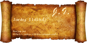 Janky Ildikó névjegykártya